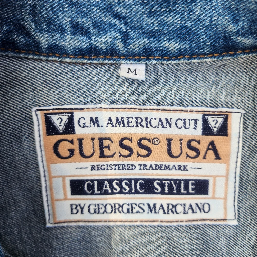 90s‎ GUESS USA by George Marciano Green Label Medium Wash Jean Trucker Jacket M